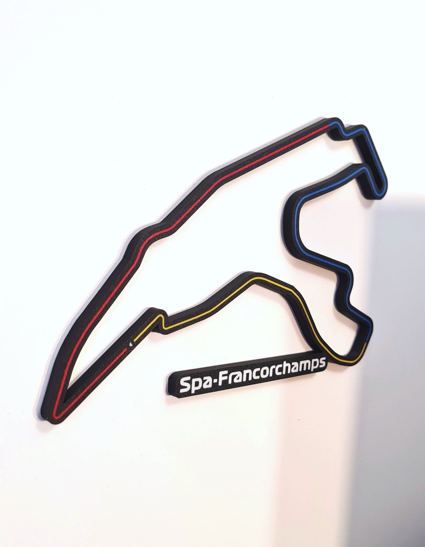Spa-Francorchamps F1 circuit 3D wall art, perfect motorsport fan gift.