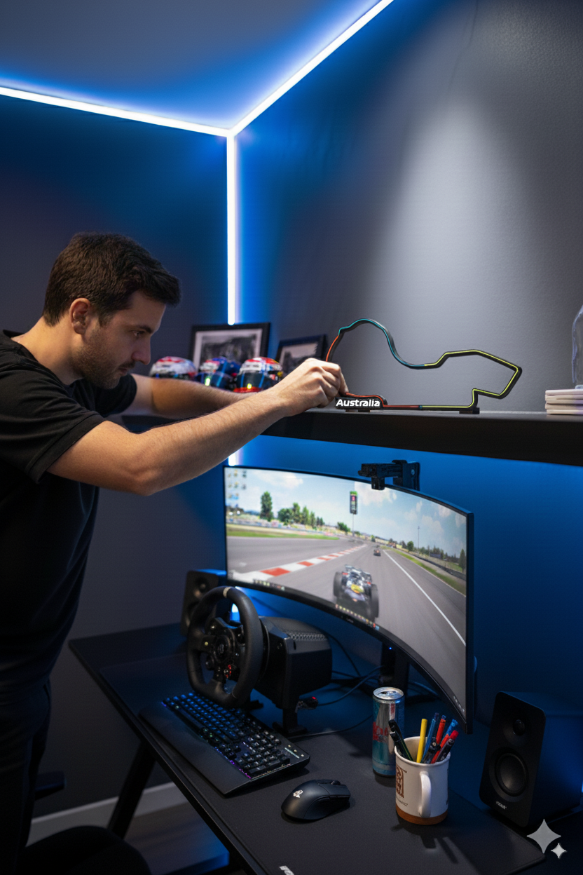 Australia Formula 1 Circuit 3D printed track replica wall art, perfect F1 fan gift.
