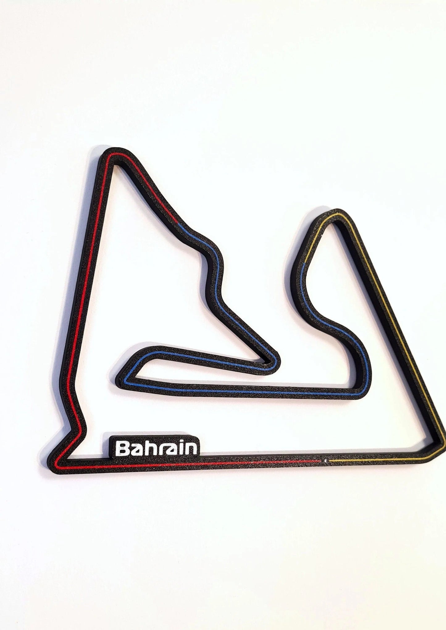 Bahrain Formula 1 circuit 3D track replica wall art, ideal F1 fan gift.