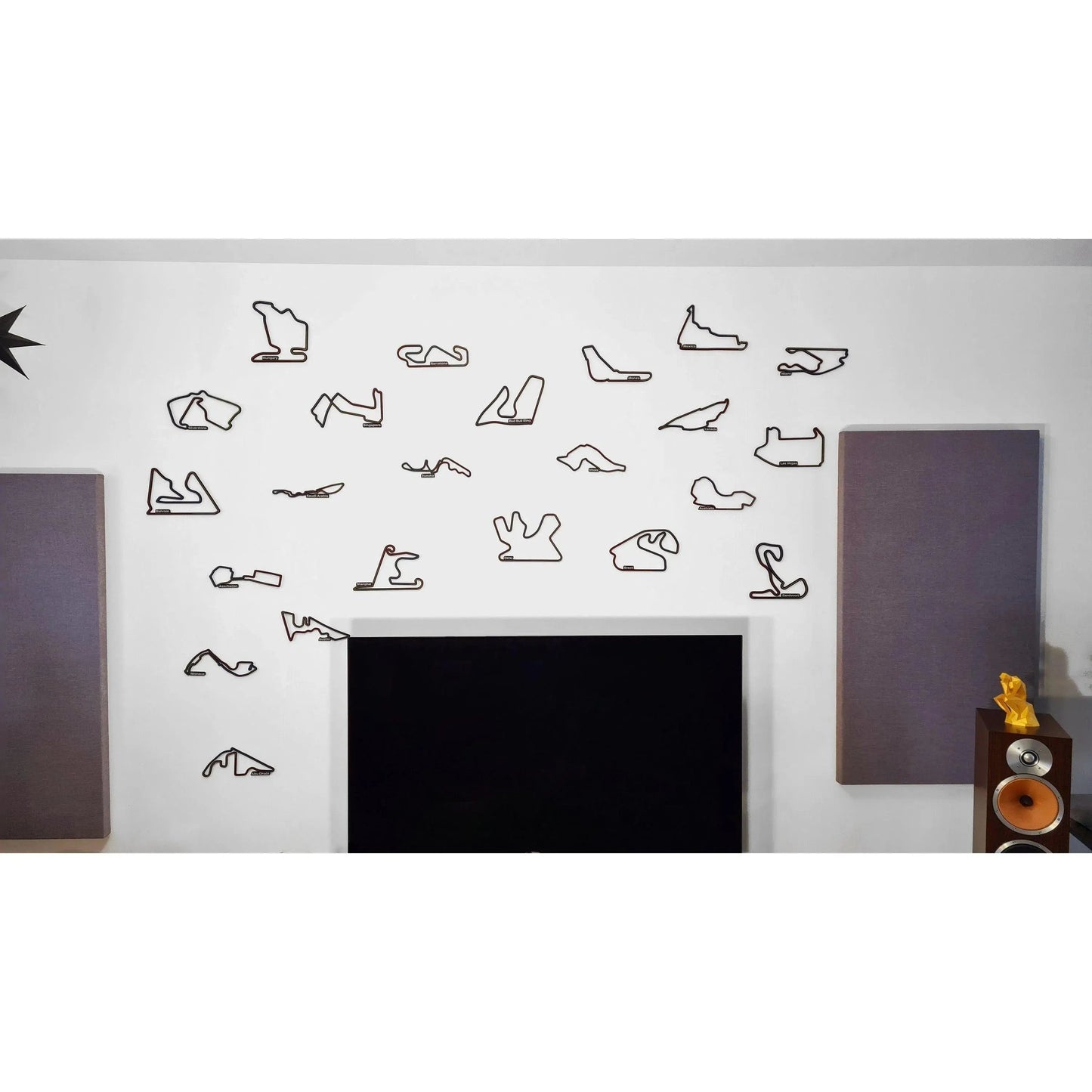 3D printed Formula 1 circuit track wall art collection, unique F1 motorsport fan gift
