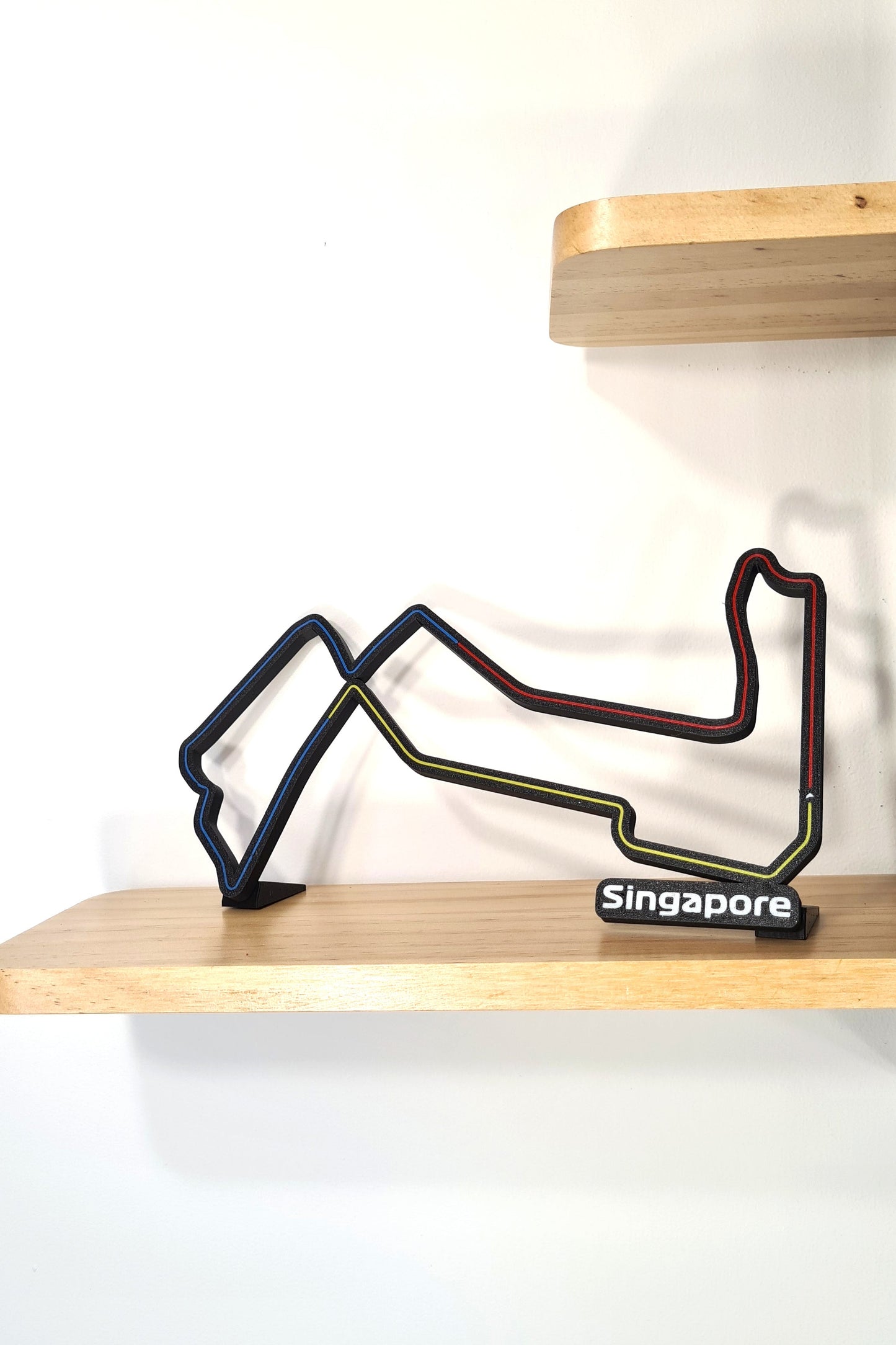 Singapore F1 circuit 3D track model with multi-color lines, Formula 1 decor.
