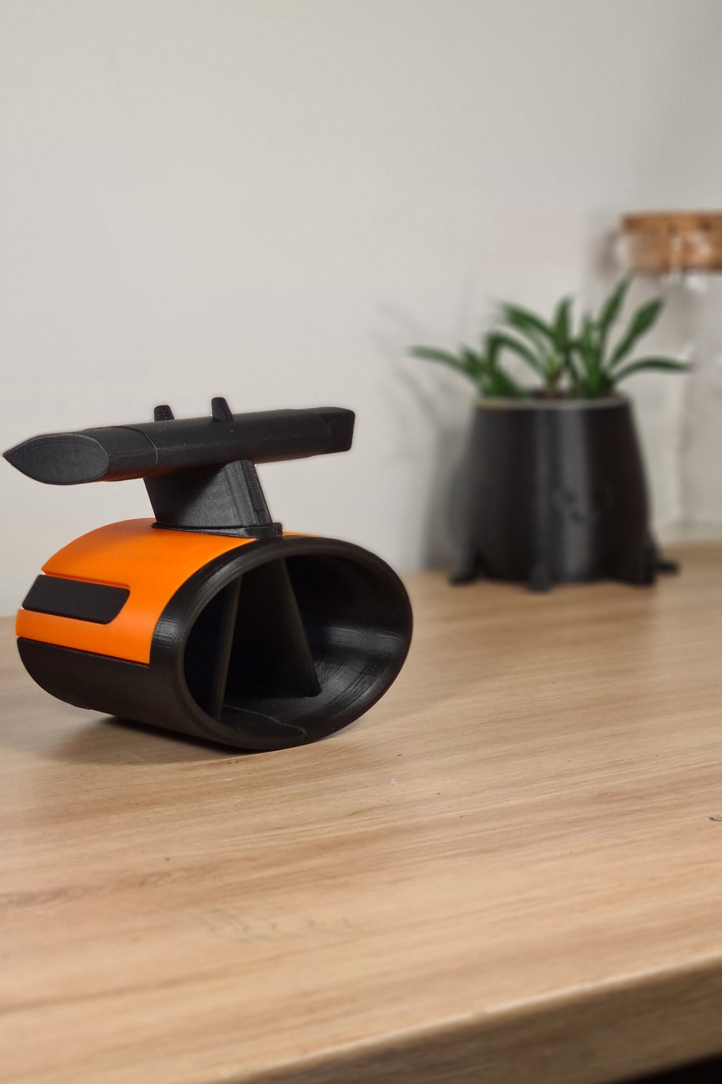 Black and orange F1 rear wing diffuser 3D printed display model, Formula 1 fan gift.