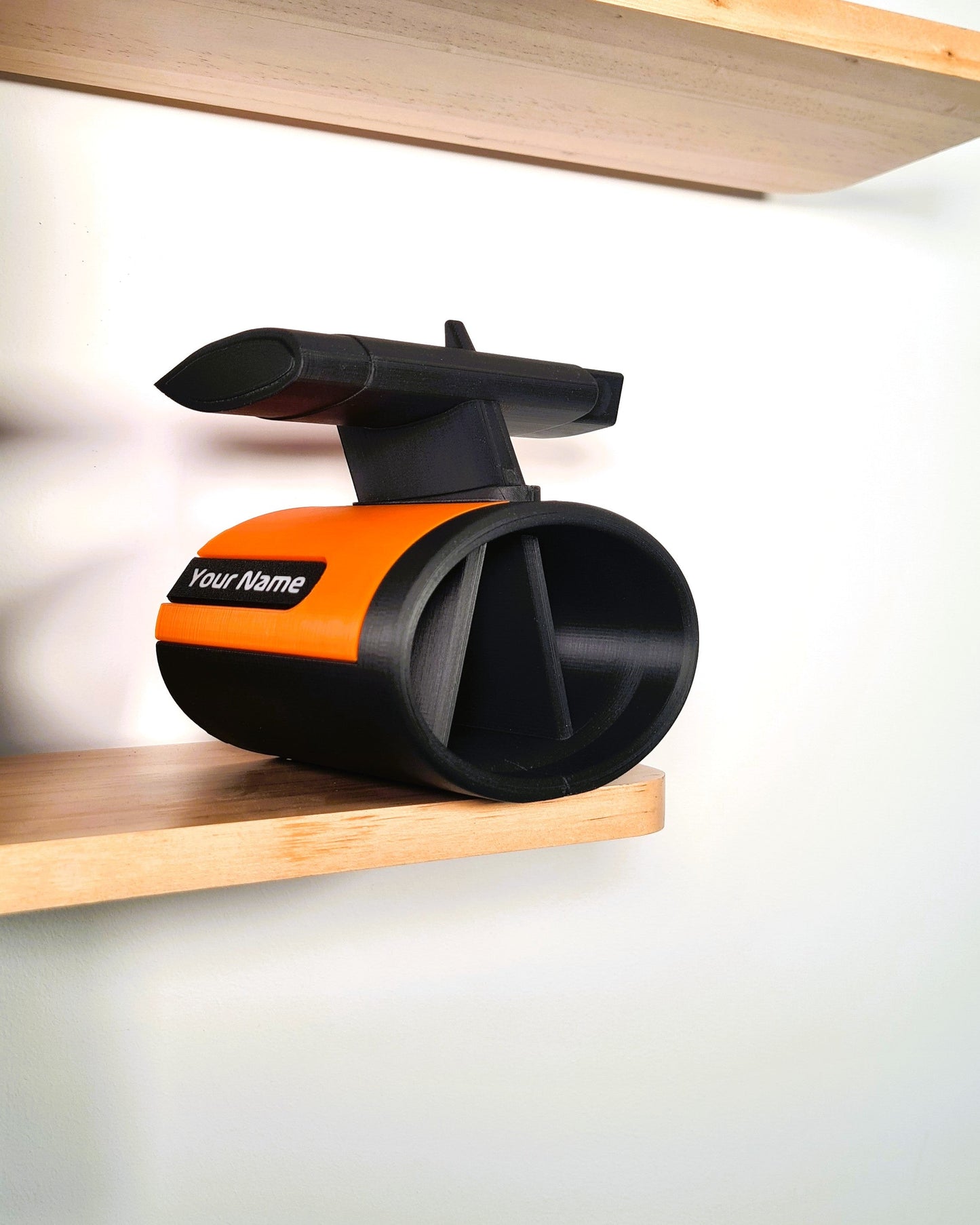 Customizable orange and black F1 rear wing desk organizer, 3D printed F1 fan gift