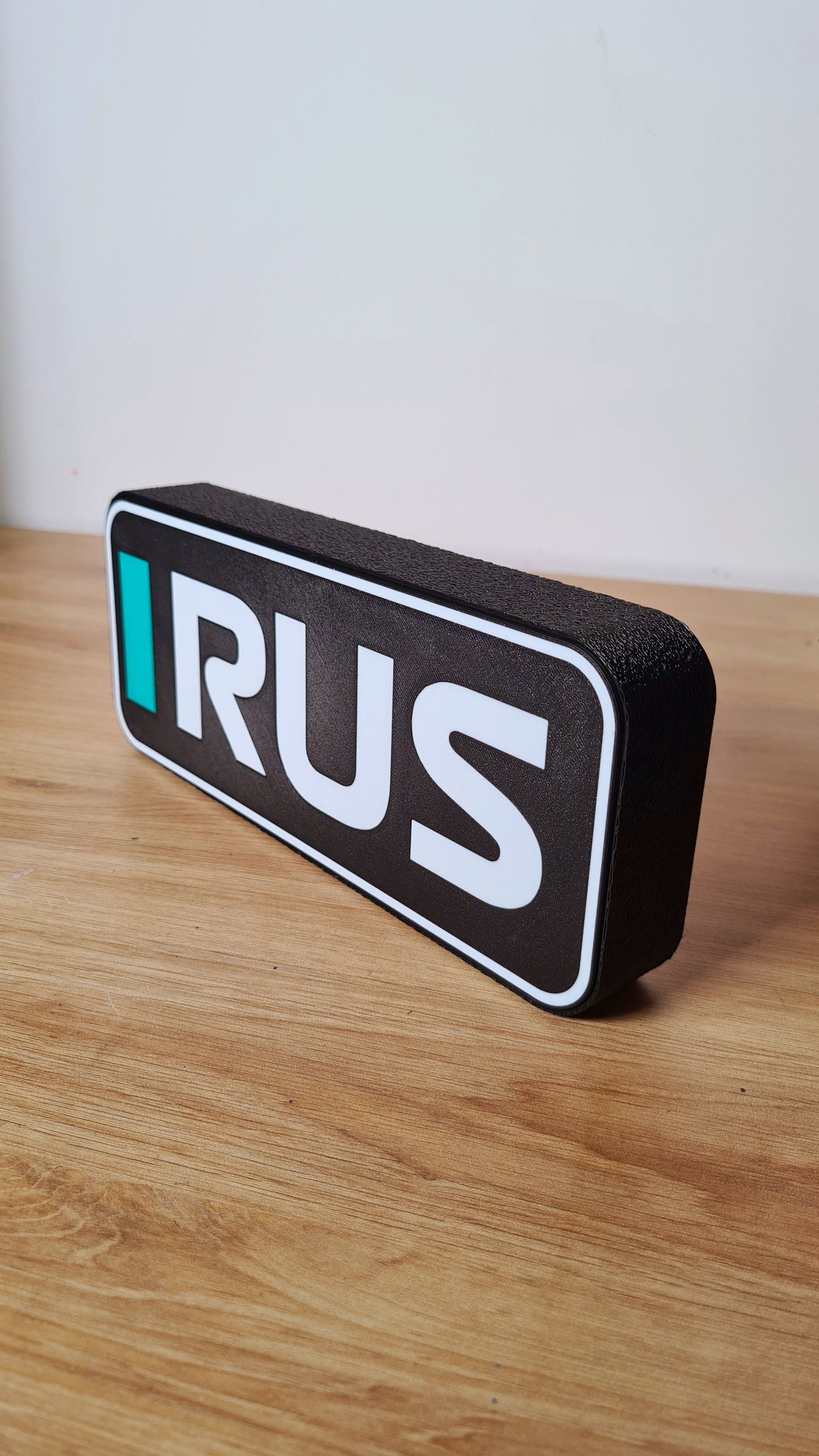 George Russell RUS F1 driver initials display block, Formula 1 desk decor gift