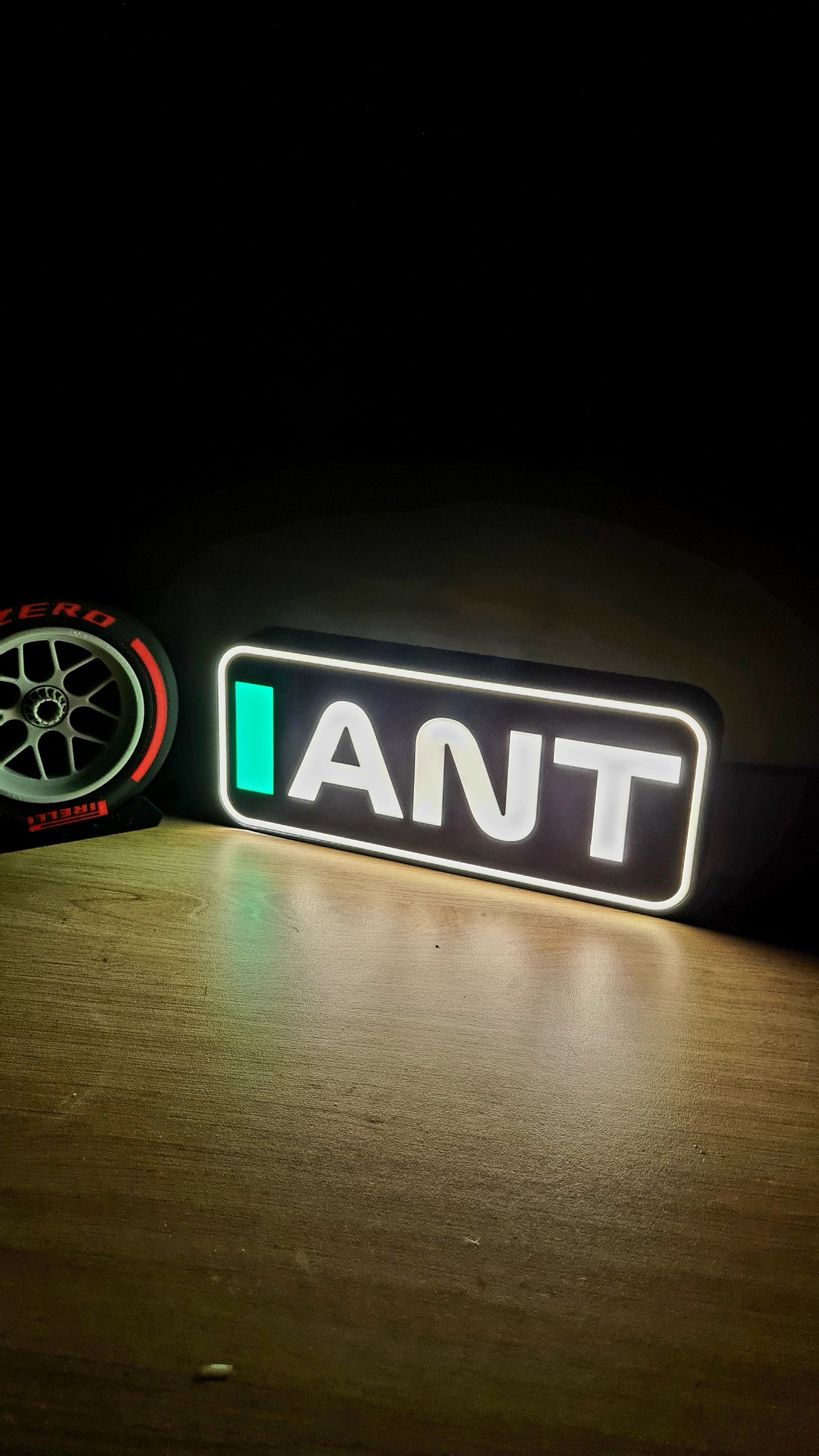 Gepersonaliseerde Mercedes Kimi Antonelli F1 Led Light Box met F1 3-letternamen