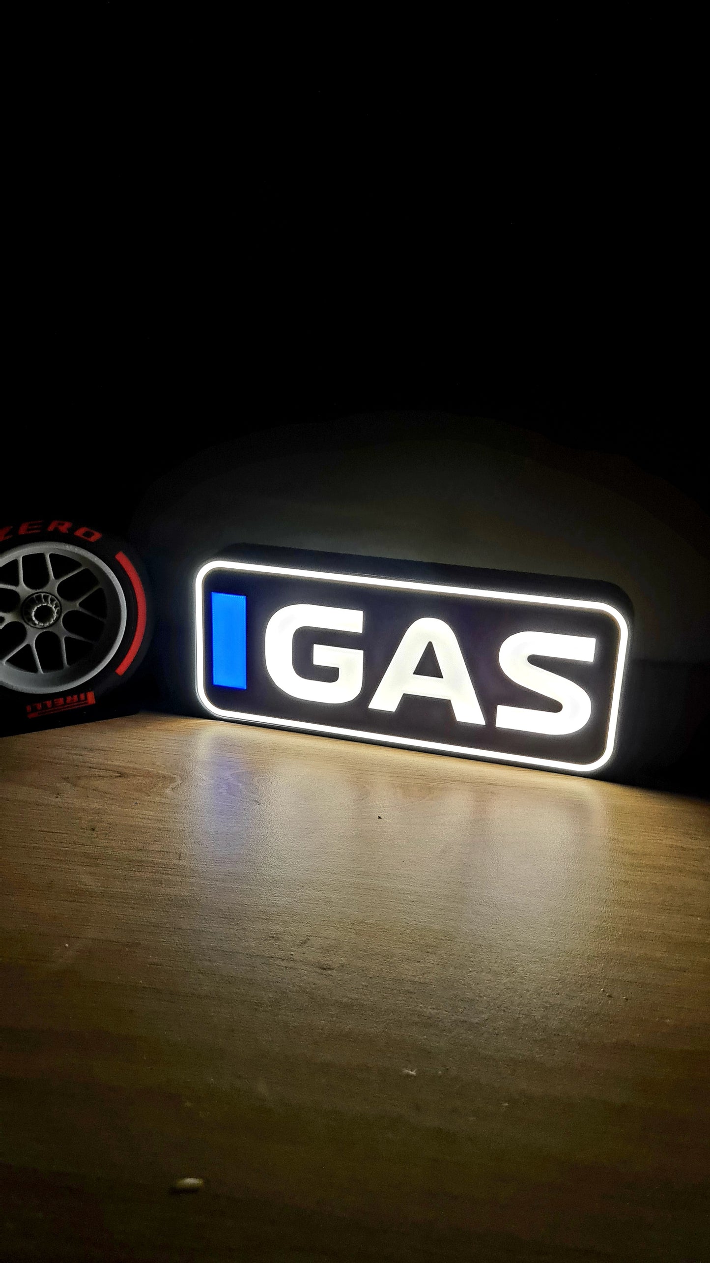 Gepersonaliseerde Alpine Pierre Gasly F1 Led Light Box met F1 3 letternamen