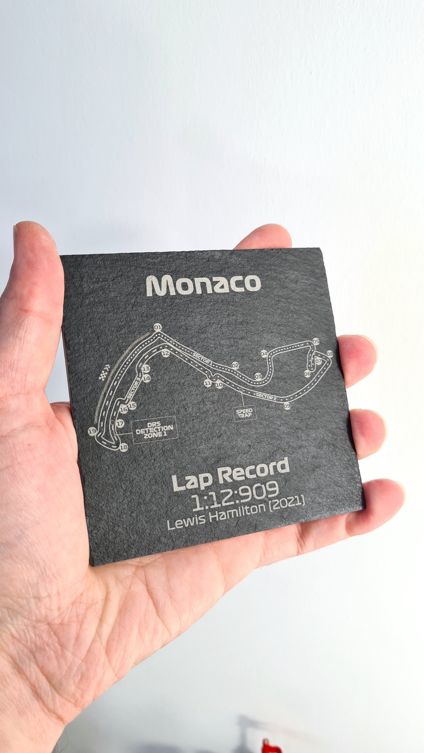 Posavasos de vidrio de pistas de Fórmula 1 de Mónaco - 10x10cm