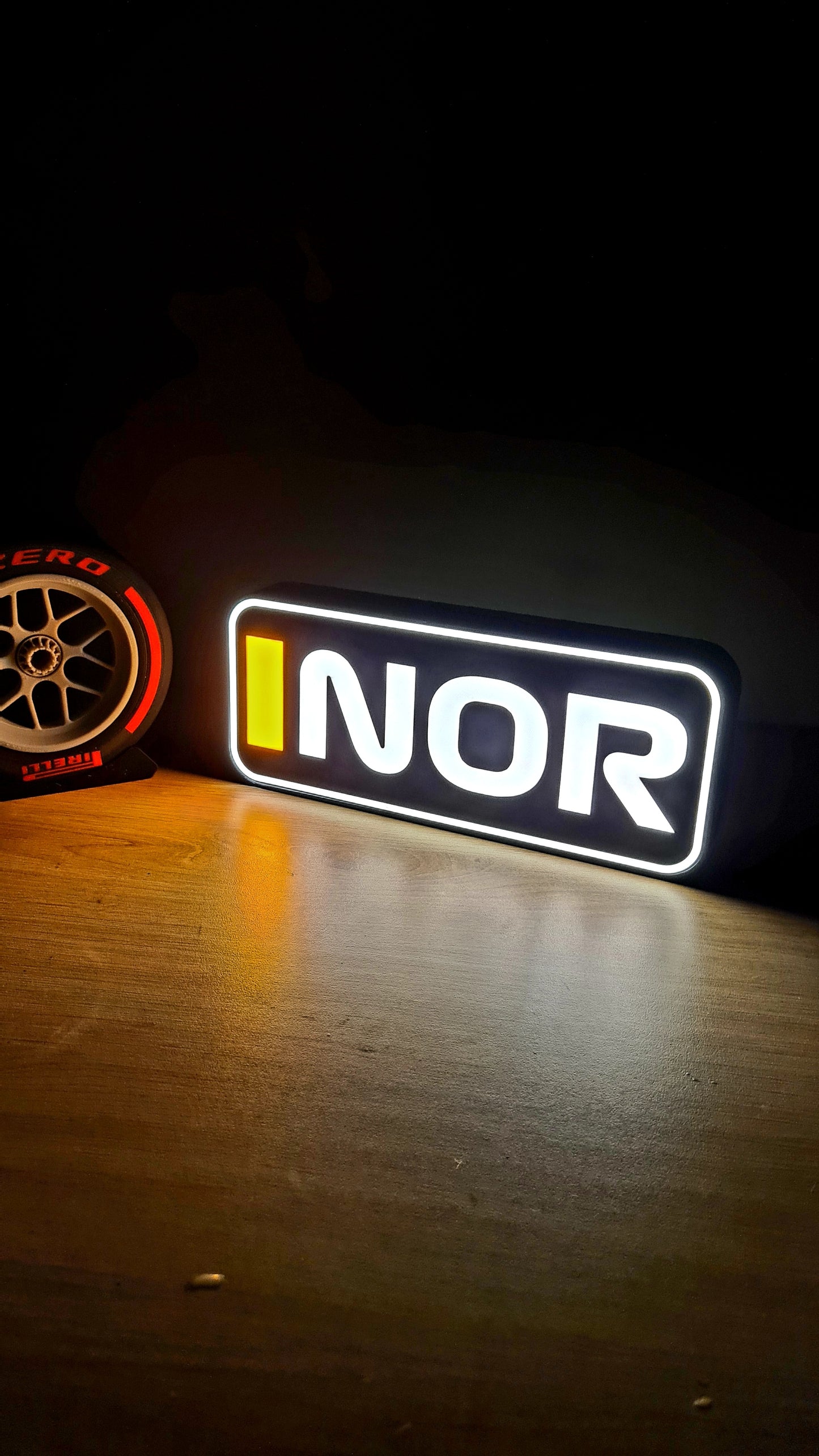 Gepersonaliseerde Mclaren Oscar Piastri F1 Led Light Box met F1 3-letternamen