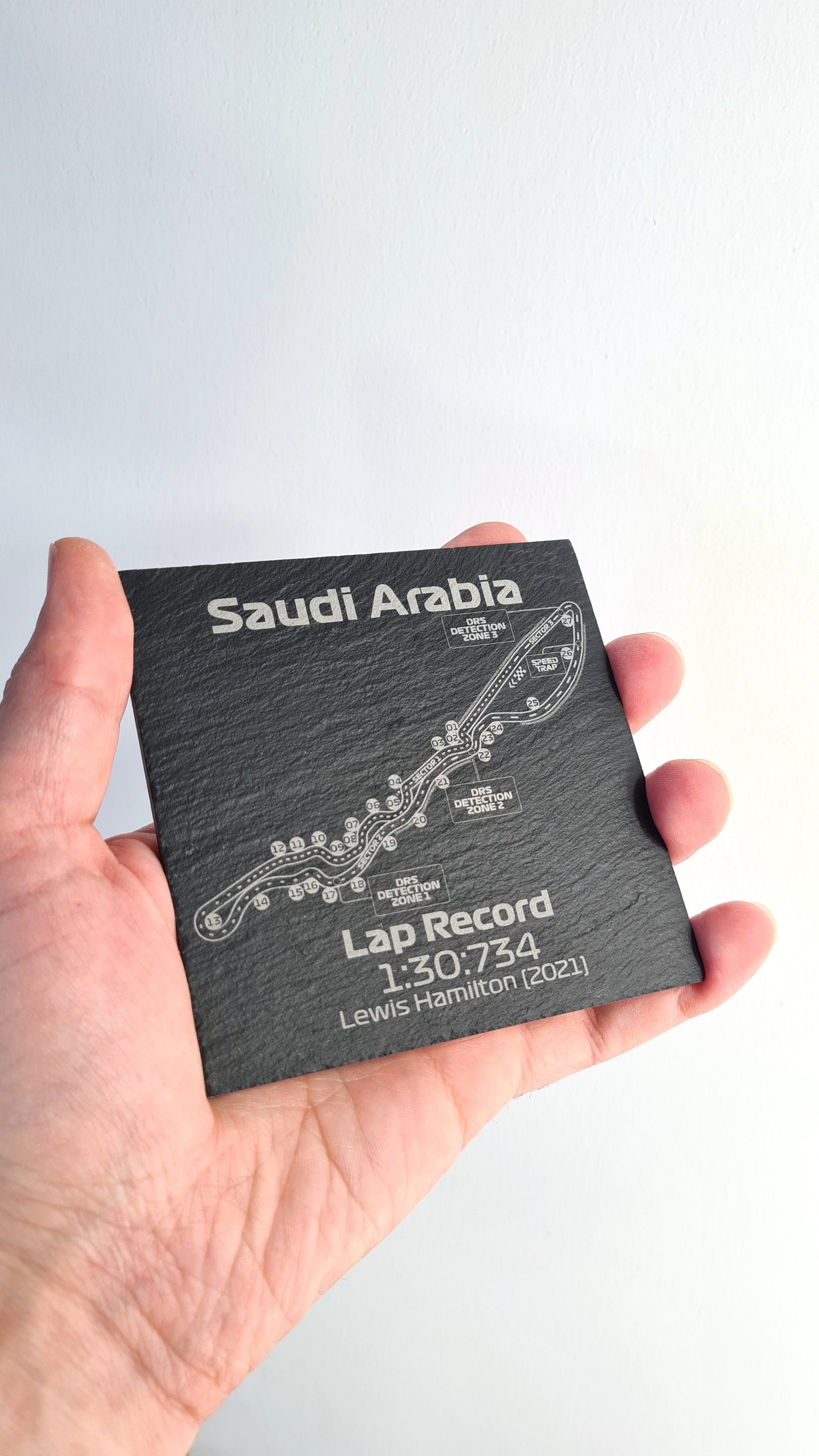 Saudi-Arabië Formule 1 baan glazen onderzetters - 10x10cm