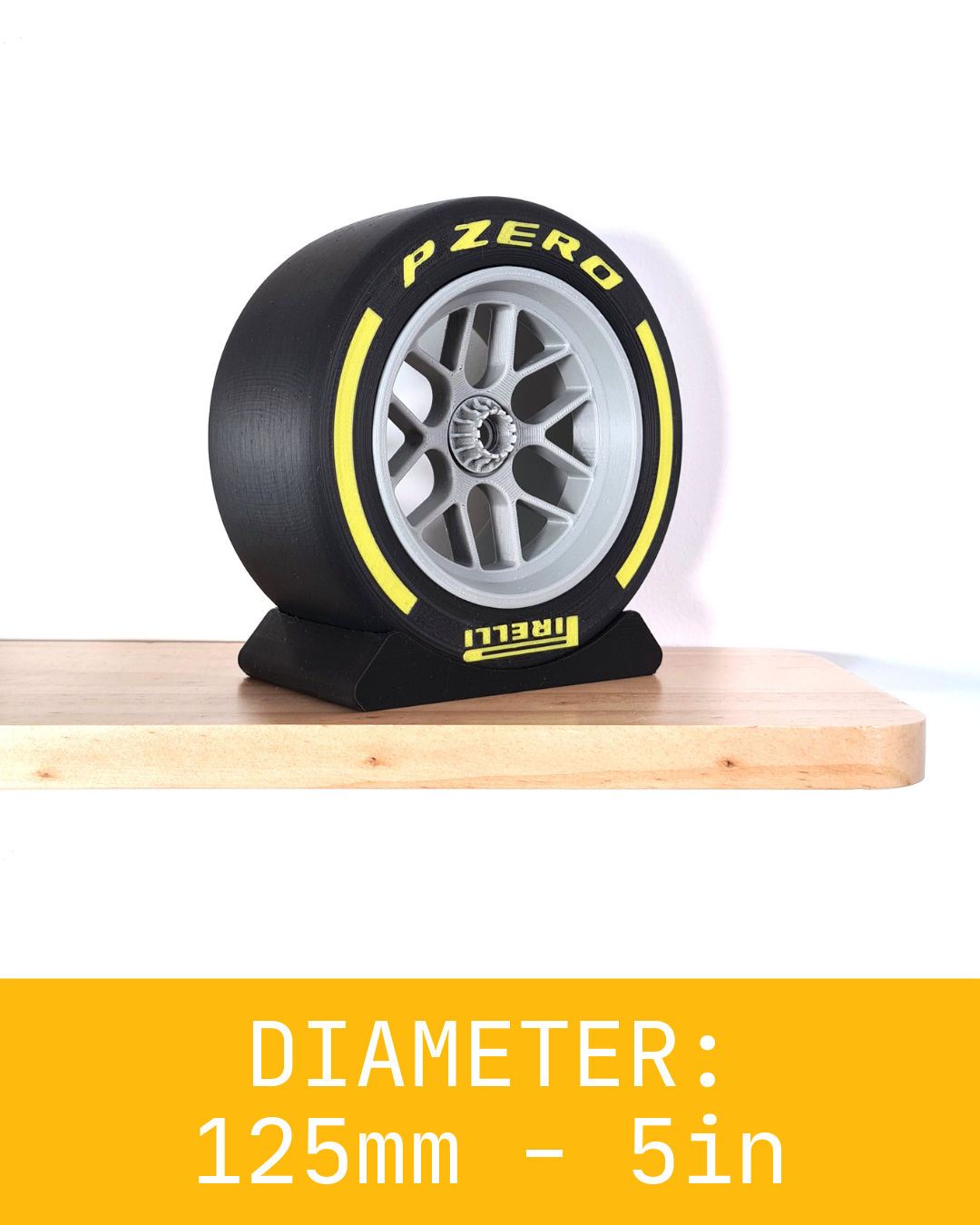 Réplique de pneu et de jante F1 - Soft - Medium - Hard - Inter - Wet - 125 mm - 5"