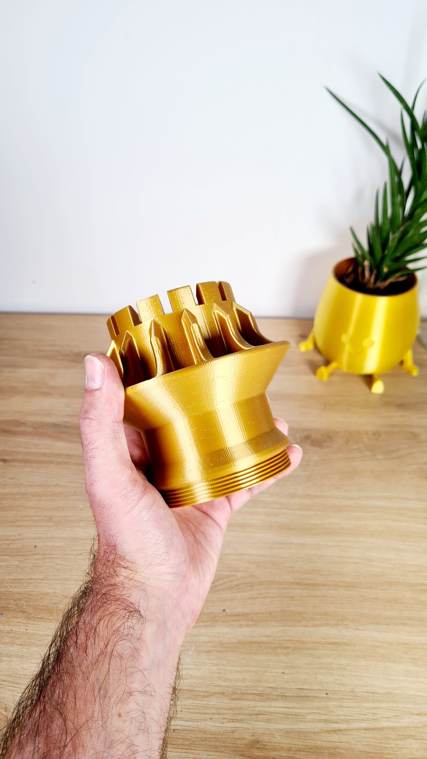 Gold 3D printed Formula 1 turbo engine replica, ideal F1 fan gift.