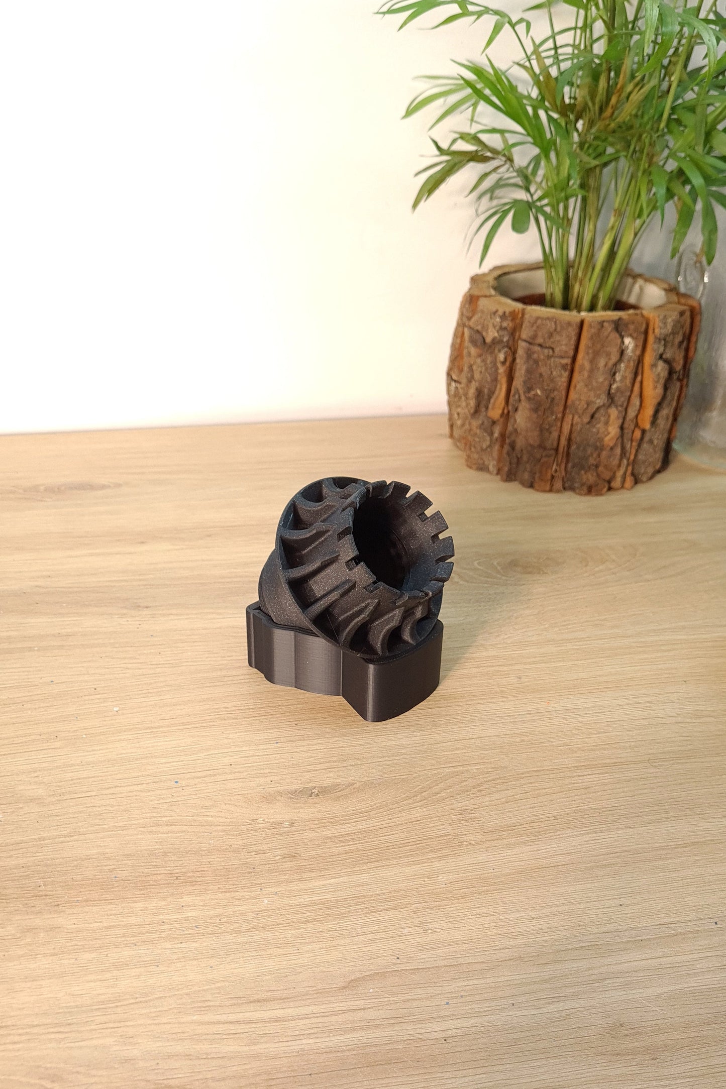 Black 3D printed F1 turbocharger engine replica display model, perfect F1 fan gift.