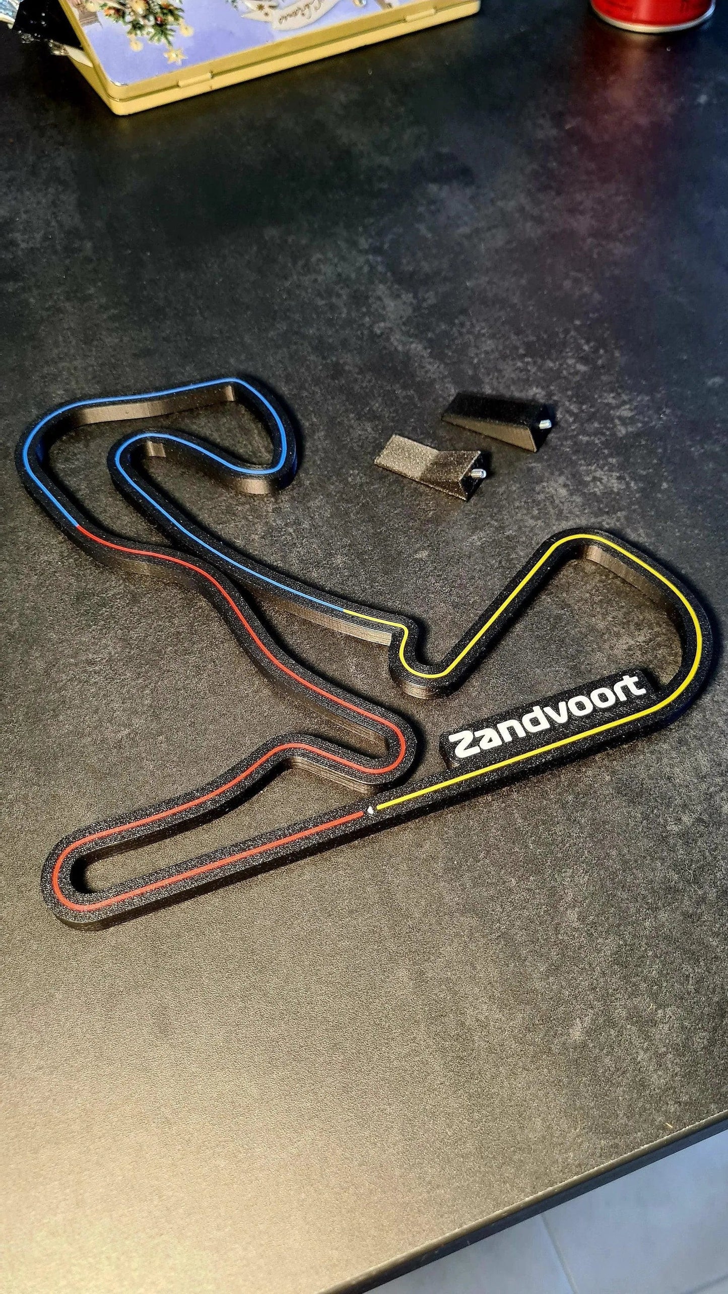 Zandvoort Formula 1 circuit 3D printed track model with wall mounts, ideal F1 fan gift