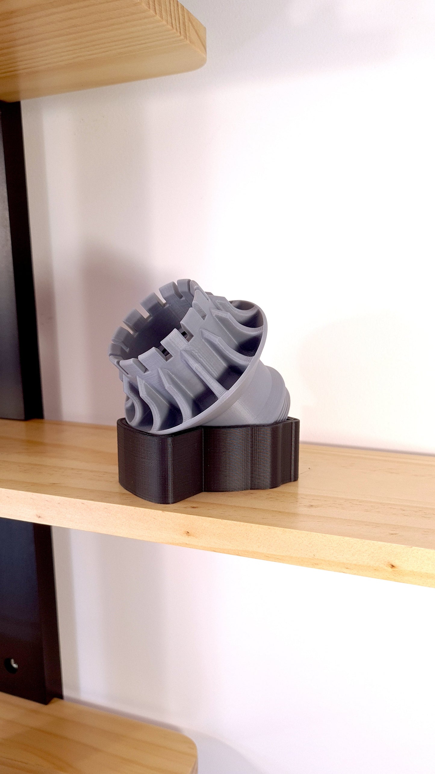 Grey F1 wheel nut replica 3D printed display model, Formula 1 motorsport fan gift