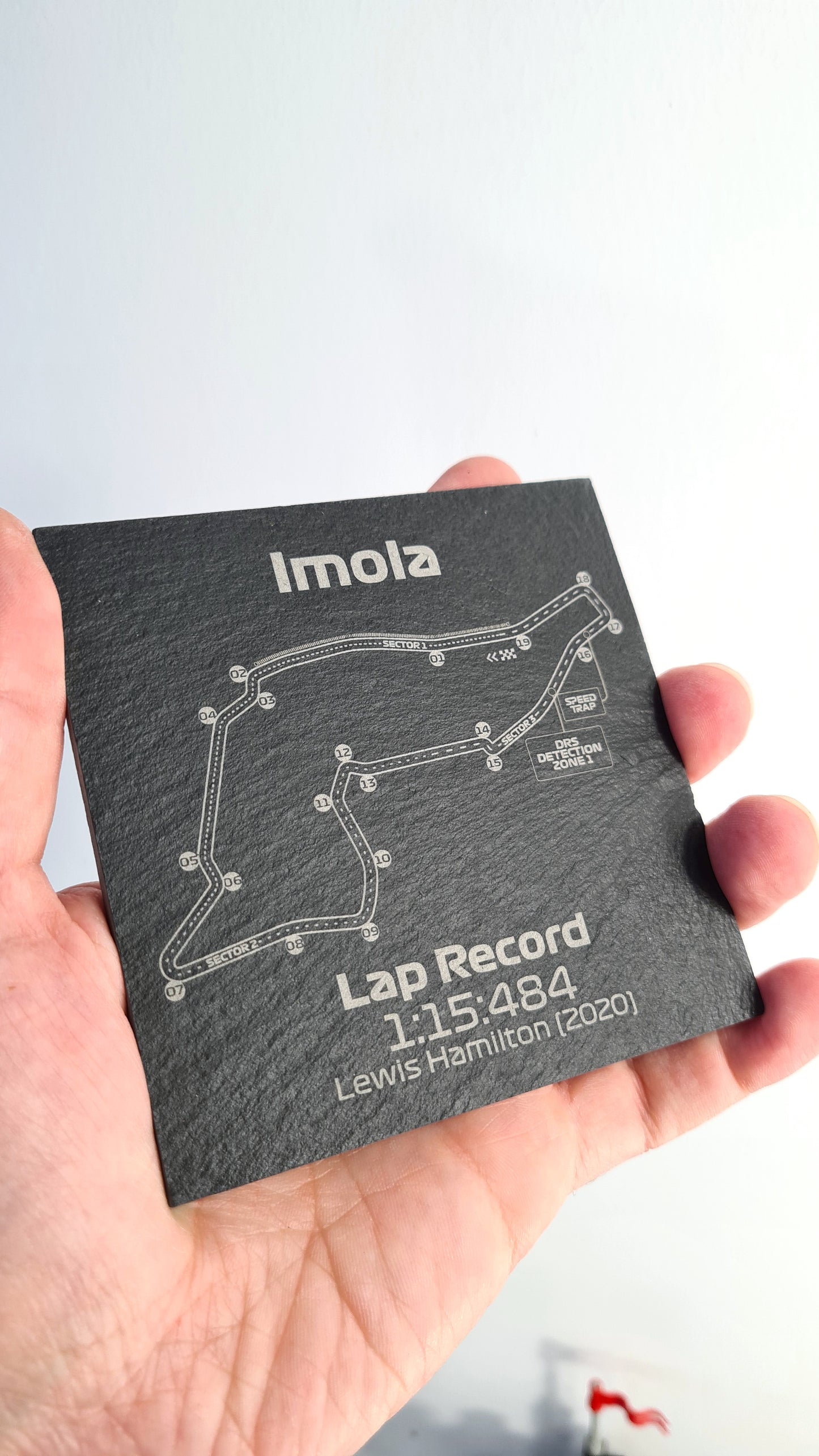 Imola Formule 1 baan glazen onderzetters - 10x10cm