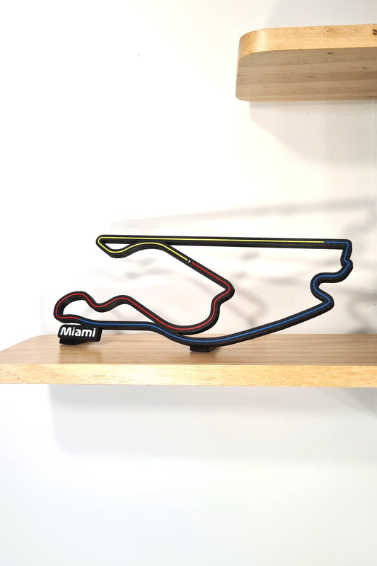 Miami F1 Circuit 3D track model, unique motorsport fan gift decor