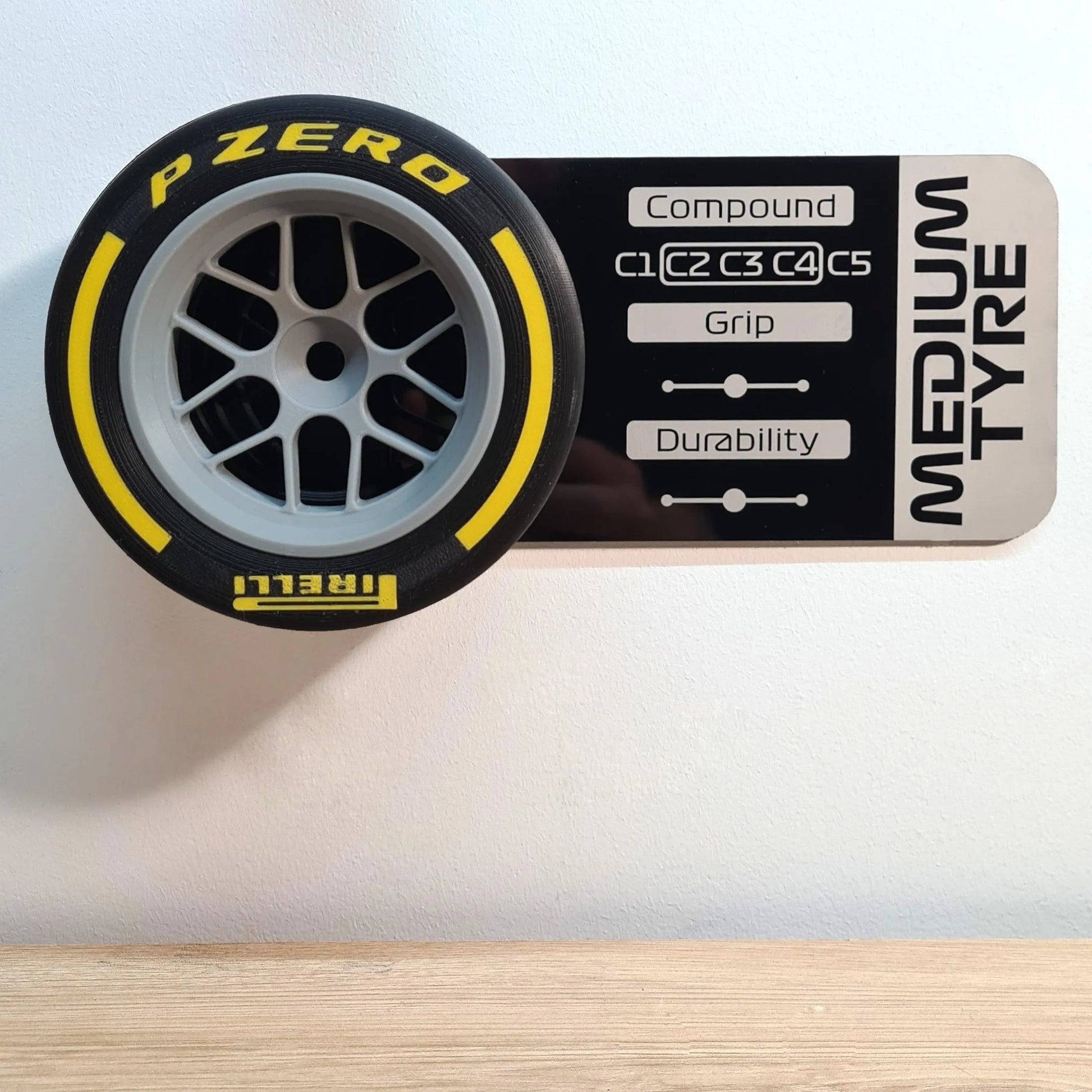 F1 Tyre and Rim Replica WITH specs panel - Medium - MyLoveForCars