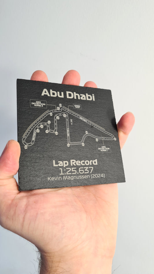 Abu Dhabi Formule 1 baan glazen onderzetters - 10x10cm