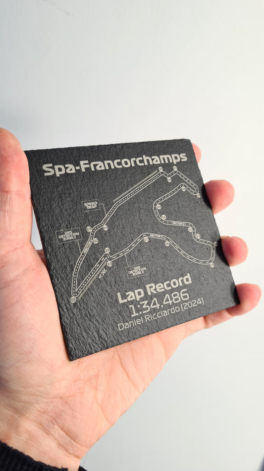 Spa Francorchamps Formule 1 baan glazen onderzetters - 10x10cm