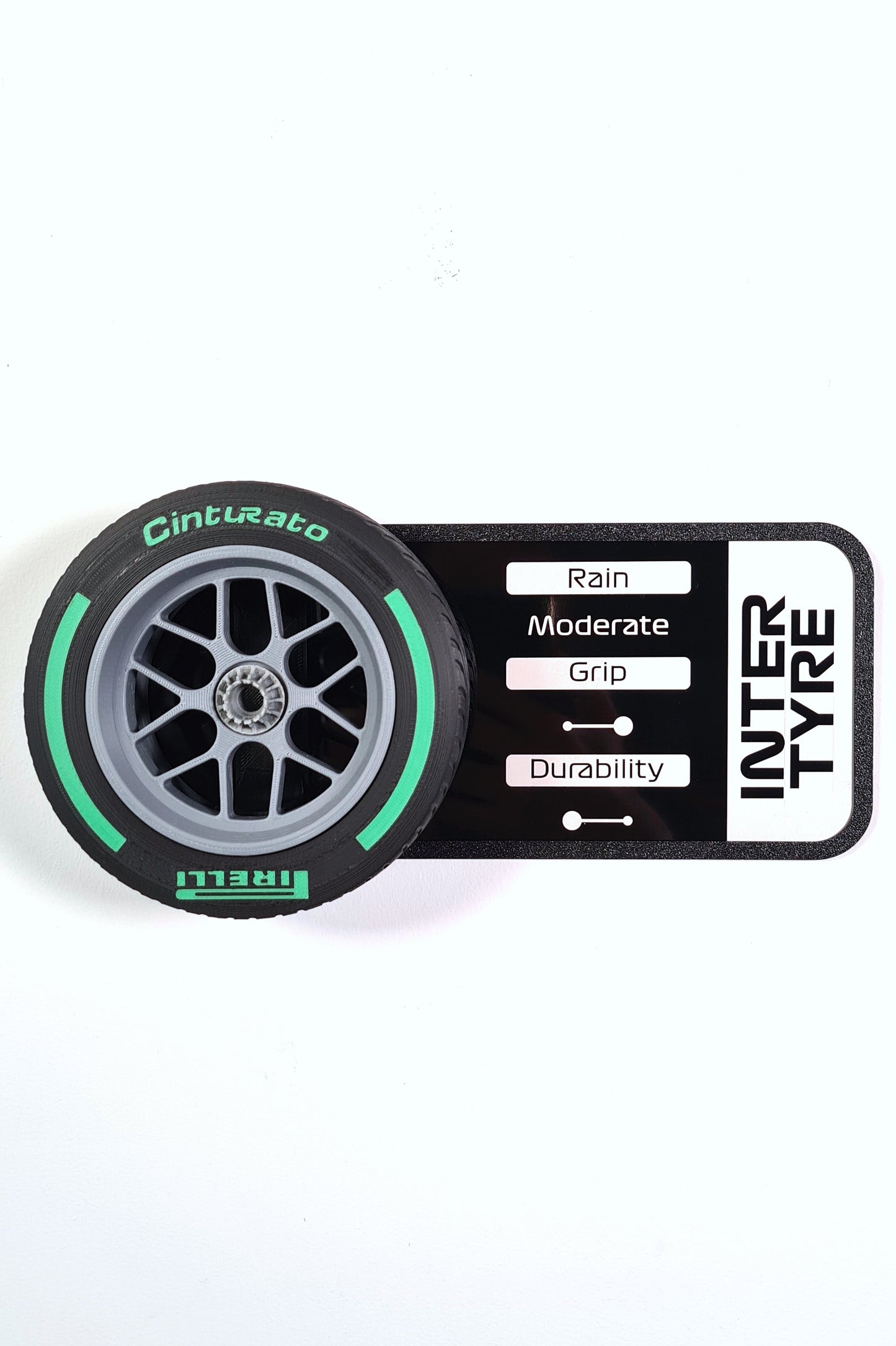 Réplique de pneu et de jante F1 AVEC panneau de spécifications - Inter
