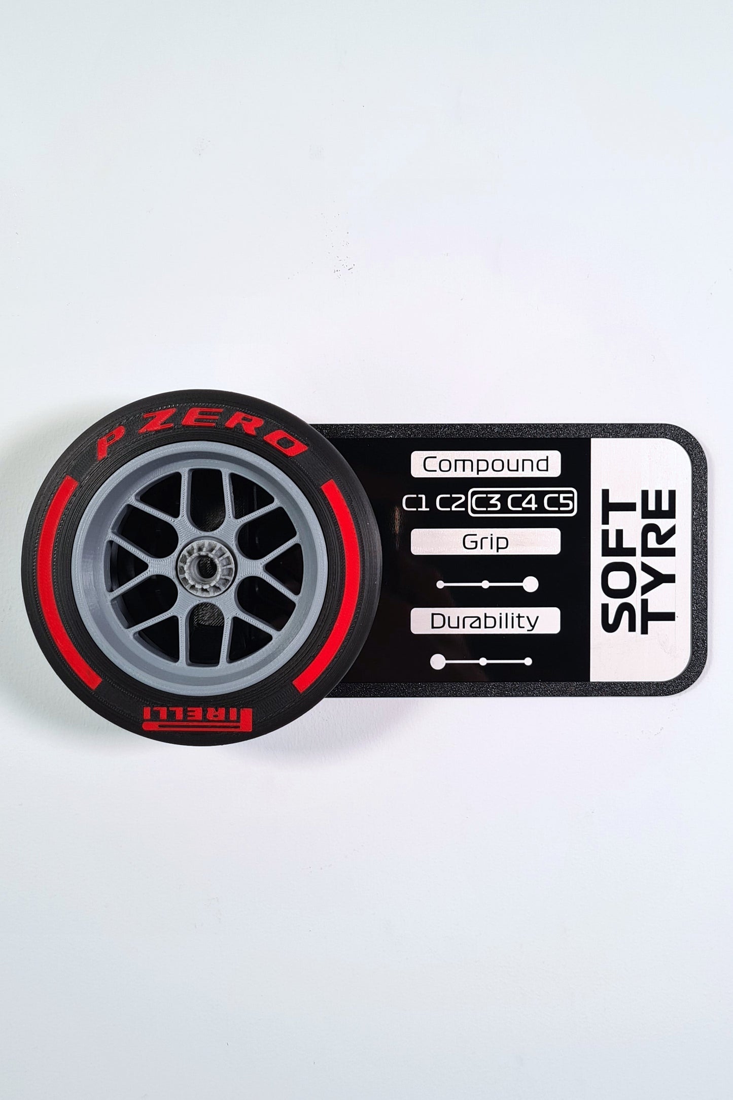 F1 Tyre and Rim Replica WITH specs panel - Soft