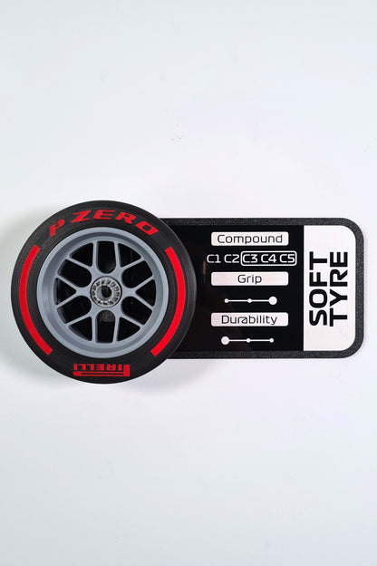 F1 Tyre and Rim Replica WITH specs panel - Soft
