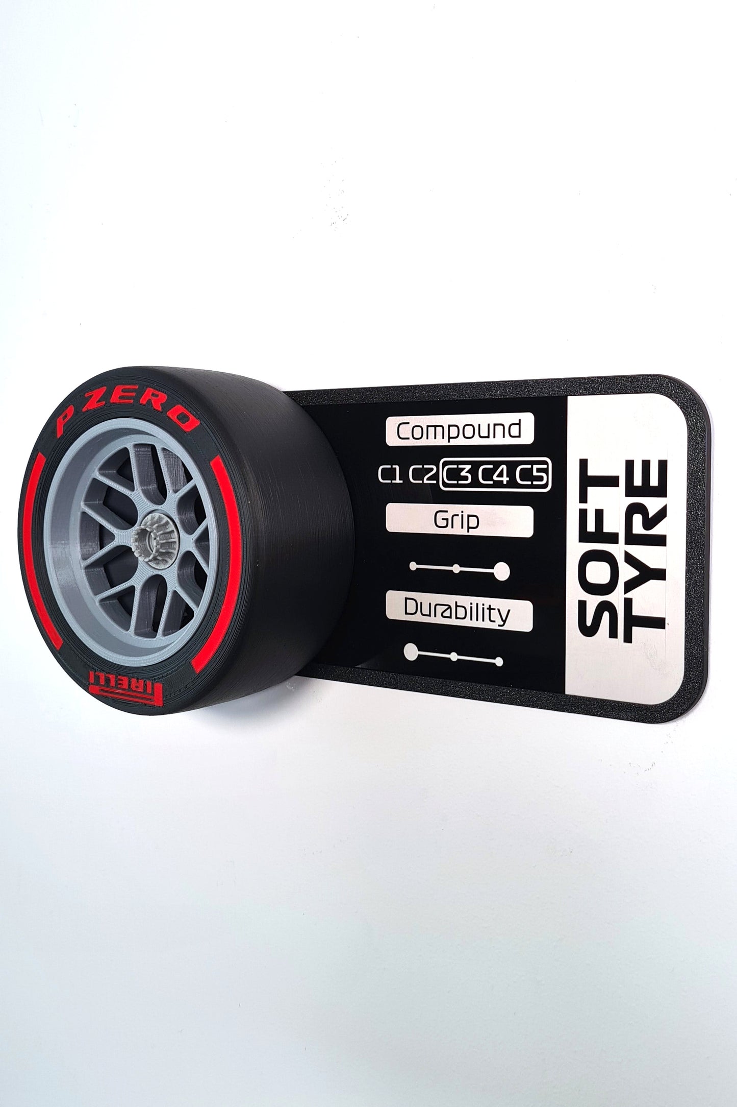 F1 Tyre and Rim Replica WITH specs panel - Soft