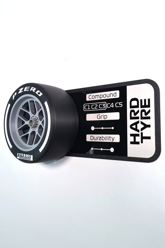 F1 Tyre and Rim Replica WITH specs panel - Hard