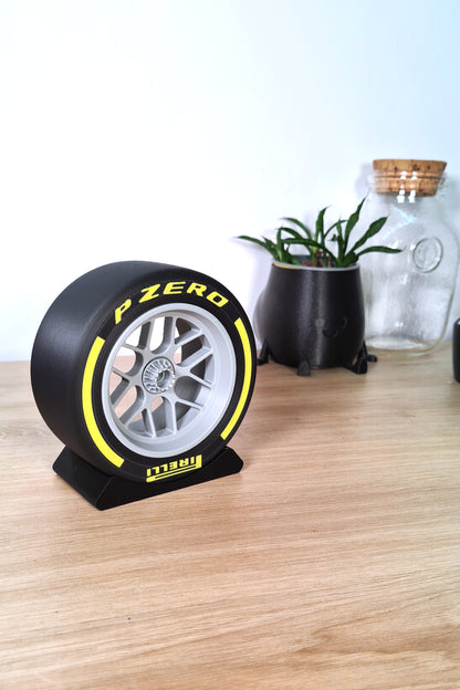 COMPLETE SET - F1 Tyre and Rim Replica - 🔴🟡⚪🟢🔵 - 125mm - 5"