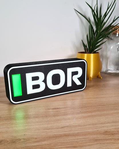 Boîte lumineuse LED personnalisée Sauber Gabriel Bortoleto F1 avec noms F1 à 3 lettres