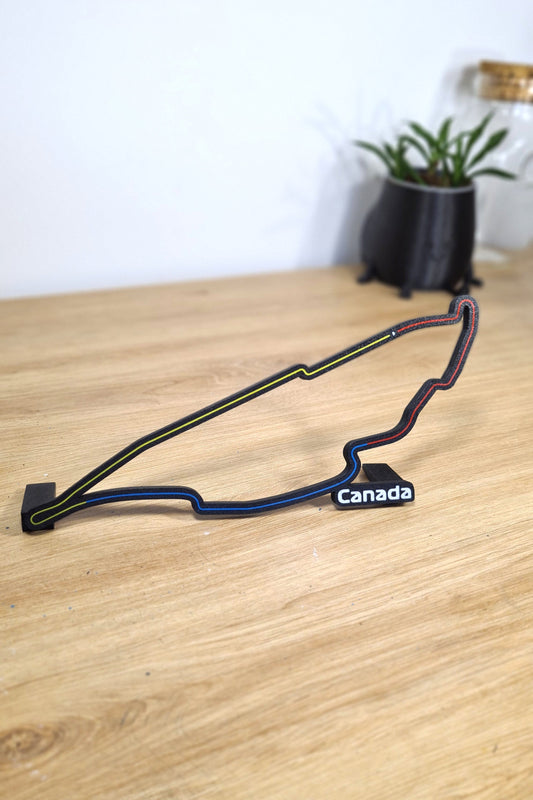 3D printed Canada F1 Circuit Gilles Villeneuve track model display, perfect F1 fan gift