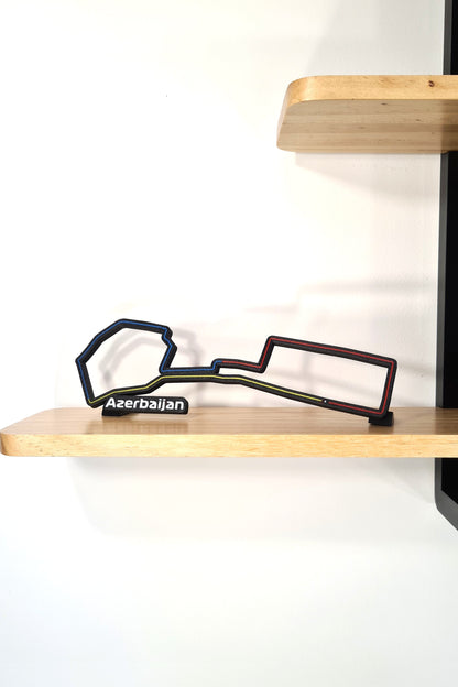 Azerbaijan F1 circuit 3D printed track model, perfect Baku Grand Prix fan gift.