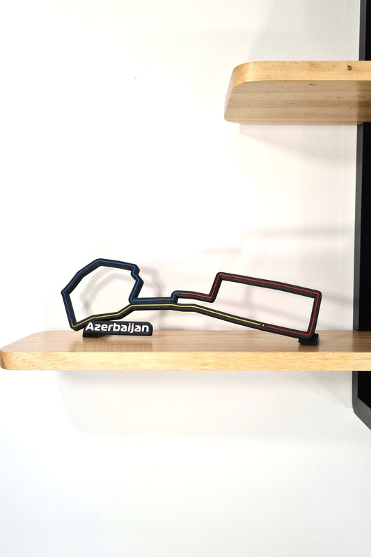 Azerbaijan F1 circuit 3D printed track model, perfect Baku Grand Prix fan gift.