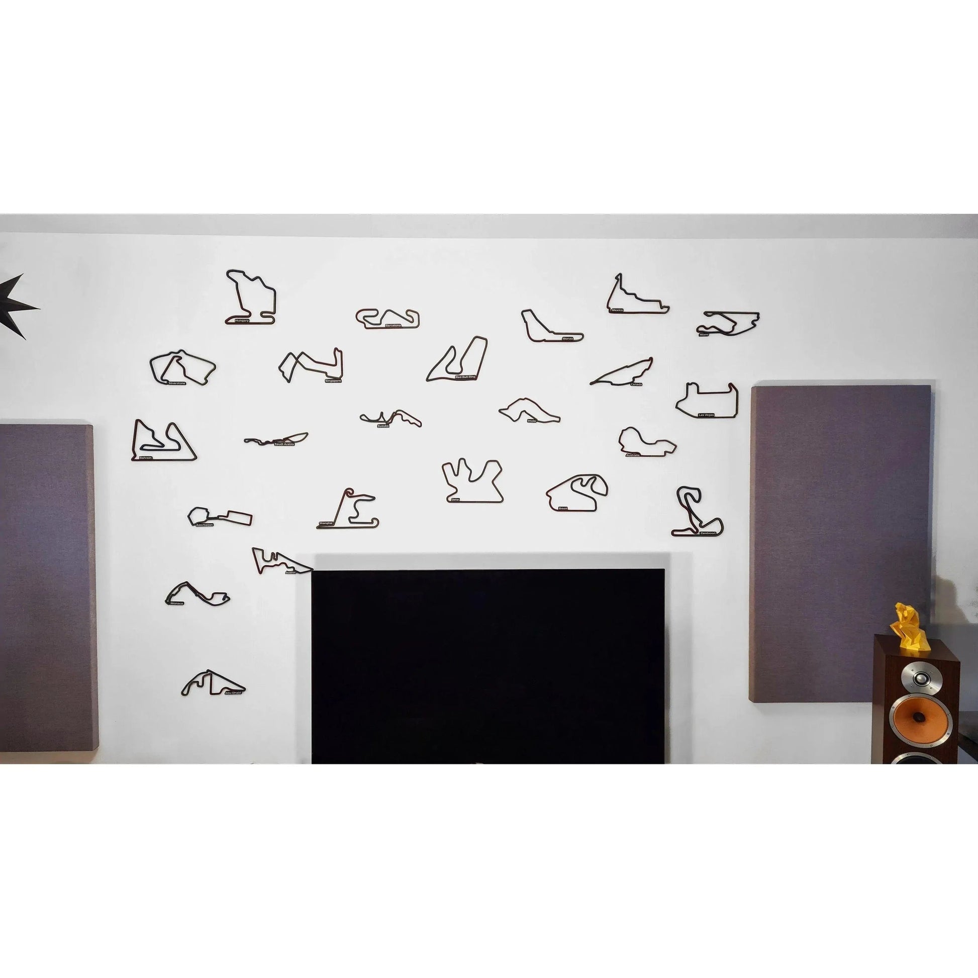 3D printed Formula 1 circuit track wall art collection, unique F1 motorsport fan gift
