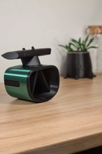 Green and black 3D printed F1 car nose and front wing desk organizer, unique F1 fan gift.