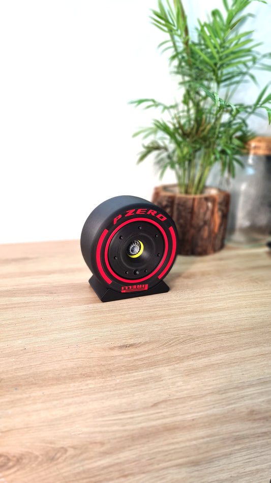 F1 Pirelli P Zero red soft compound tire replica display, great F1 fan gift.