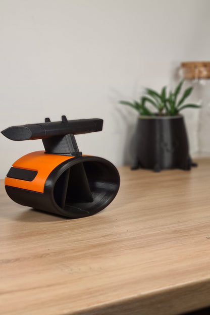 Black and orange F1 rear wing diffuser 3D printed display model, Formula 1 fan gift.