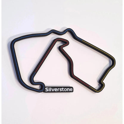 Silverstone Formula 1 circuit 3D printed track wall art, ideal F1 fan gift