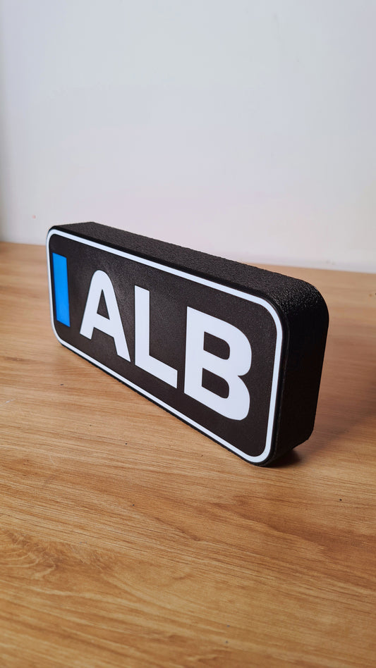 Gepersonaliseerde Williams Alex Albon F1 Led Light Box met F1 3 letternamen of aangepast