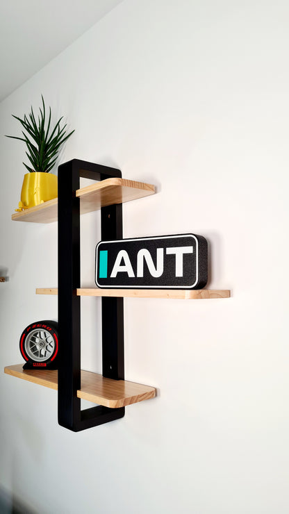 Boîte lumineuse LED Mercedes Kimi Antonelli F1 personnalisée avec noms F1 à 3 lettres