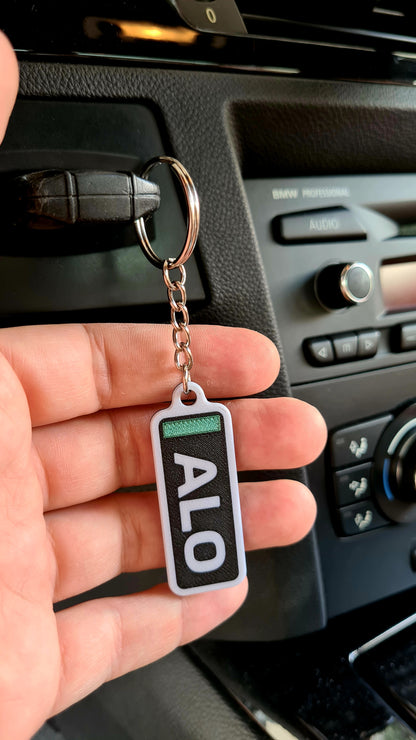 Gepersonaliseerde F1-autosleutelhanger met F1-letternamen