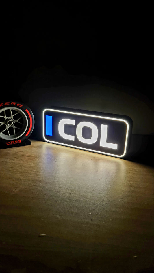Gepersonaliseerde Alpine Franco Colapinto F1 Led Light Box met F1 3 letternamen