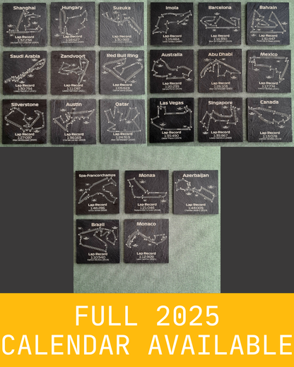 Formula 1 tracks glass coasters - 10x10cm