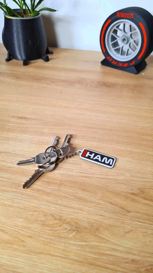 Customizable Ferrari F1 Keychain with 3 Letter names - Leclerc & Hamilton