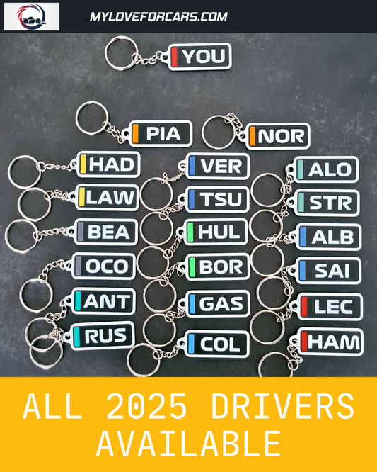 Porte-clés de voiture F1 personnalisé avec noms F1 à 3 lettres