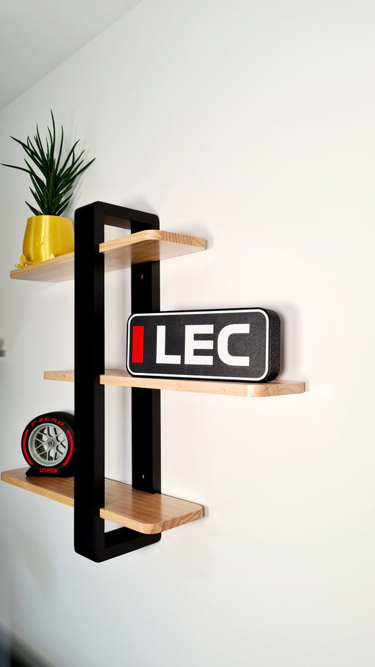 Boîte lumineuse LED Ferrari Charles Leclerc F1 personnalisée avec noms F1 à 3 lettres