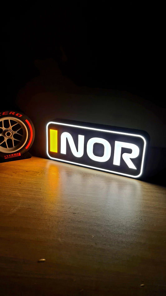 Gepersonaliseerde Mclaren Oscar Piastri F1 Led Light Box met F1 3-letternamen