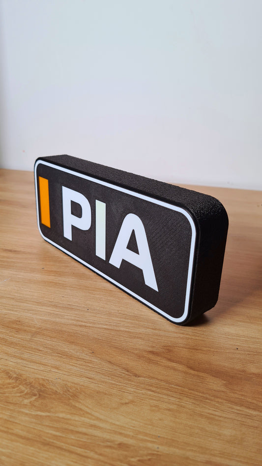 Gepersonaliseerde Mclaren Oscar Piastri F1 Led Light Box met F1 3-letternamen