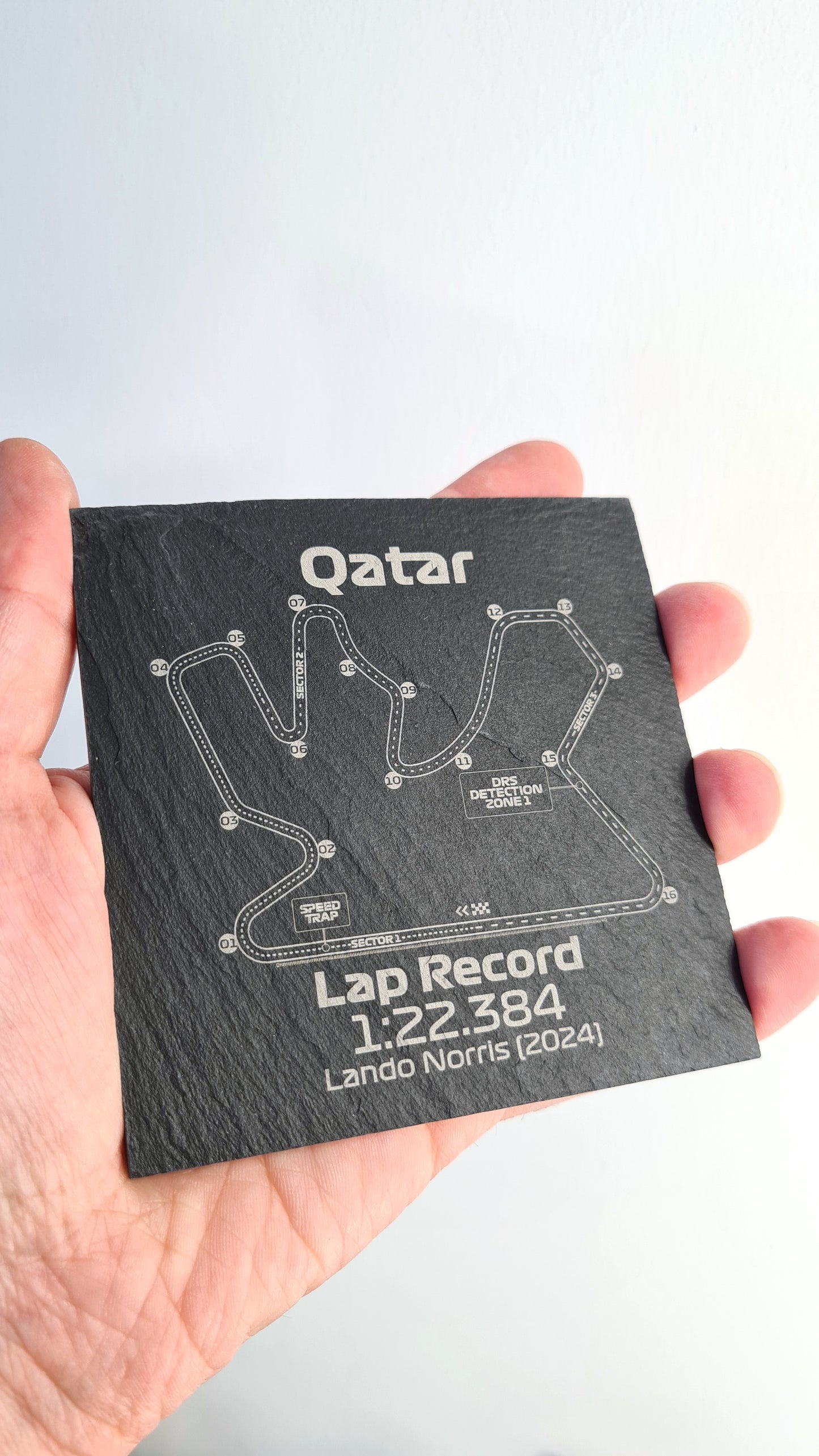 Dessous de verre en verre Circuit de Formule 1 du Qatar - 10x10cm