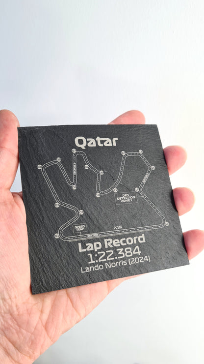 Dessous de verre en verre Circuit de Formule 1 du Qatar - 10x10cm
